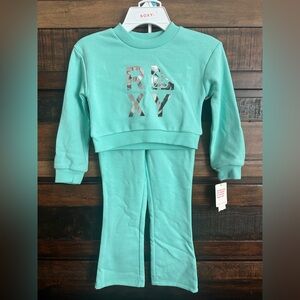 NWT Girls Roxy Seafoam Sweatshirt and Pants Set